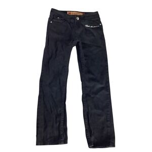Apple Bottoms Girls Black Denim Jeans Embellished Pocket Size 8